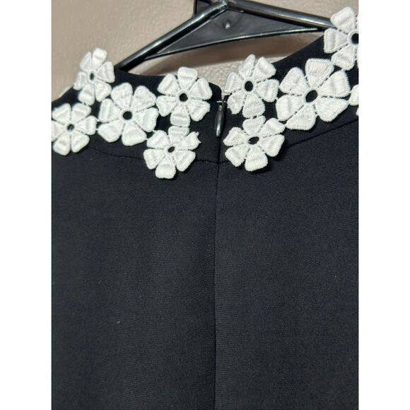 NWOT Shoshanna Ric Rac Black & White Floral Trim Min Dress Women's 6US - Picture 11 of 11
